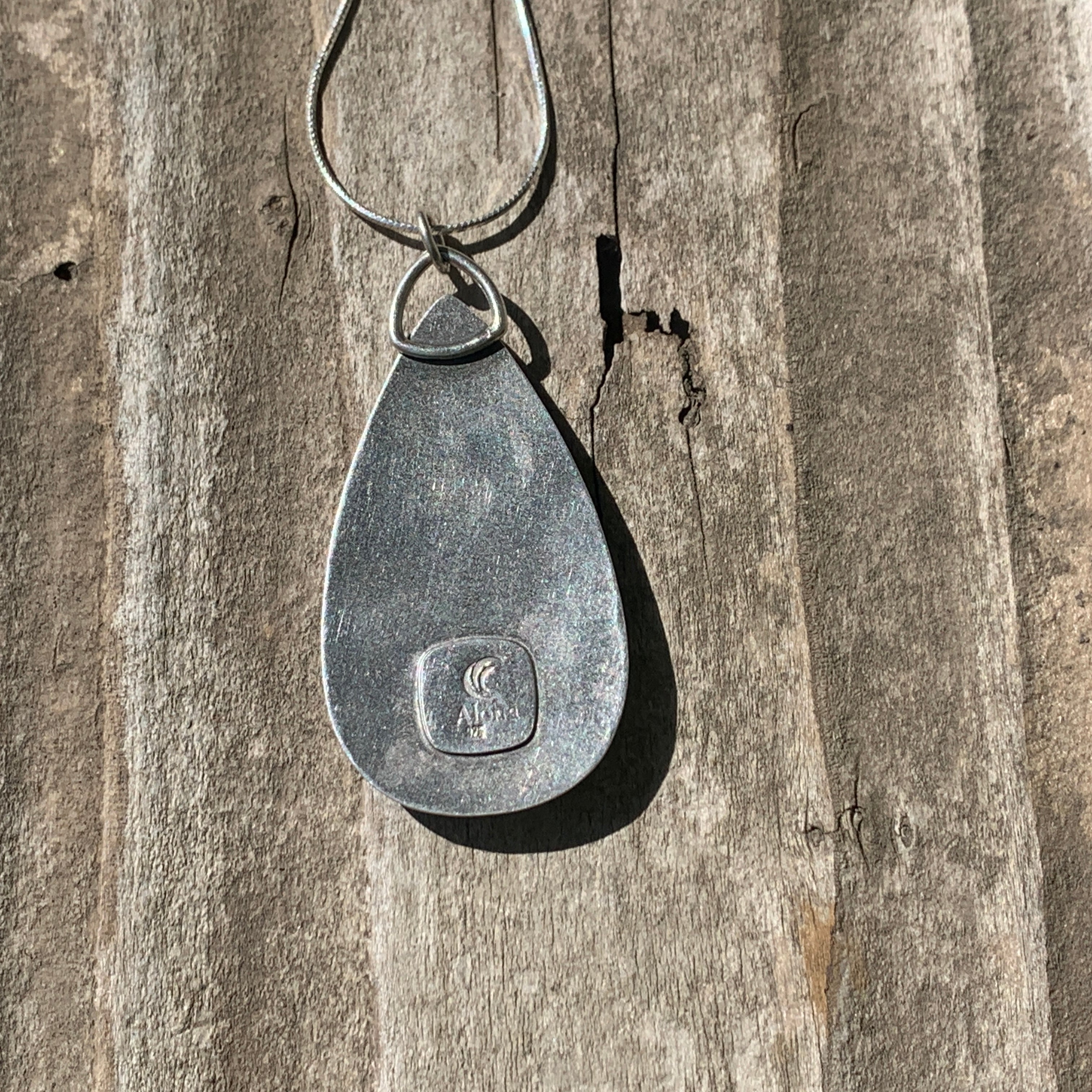 Black Sea Glass and Biggs Jasper Pendant