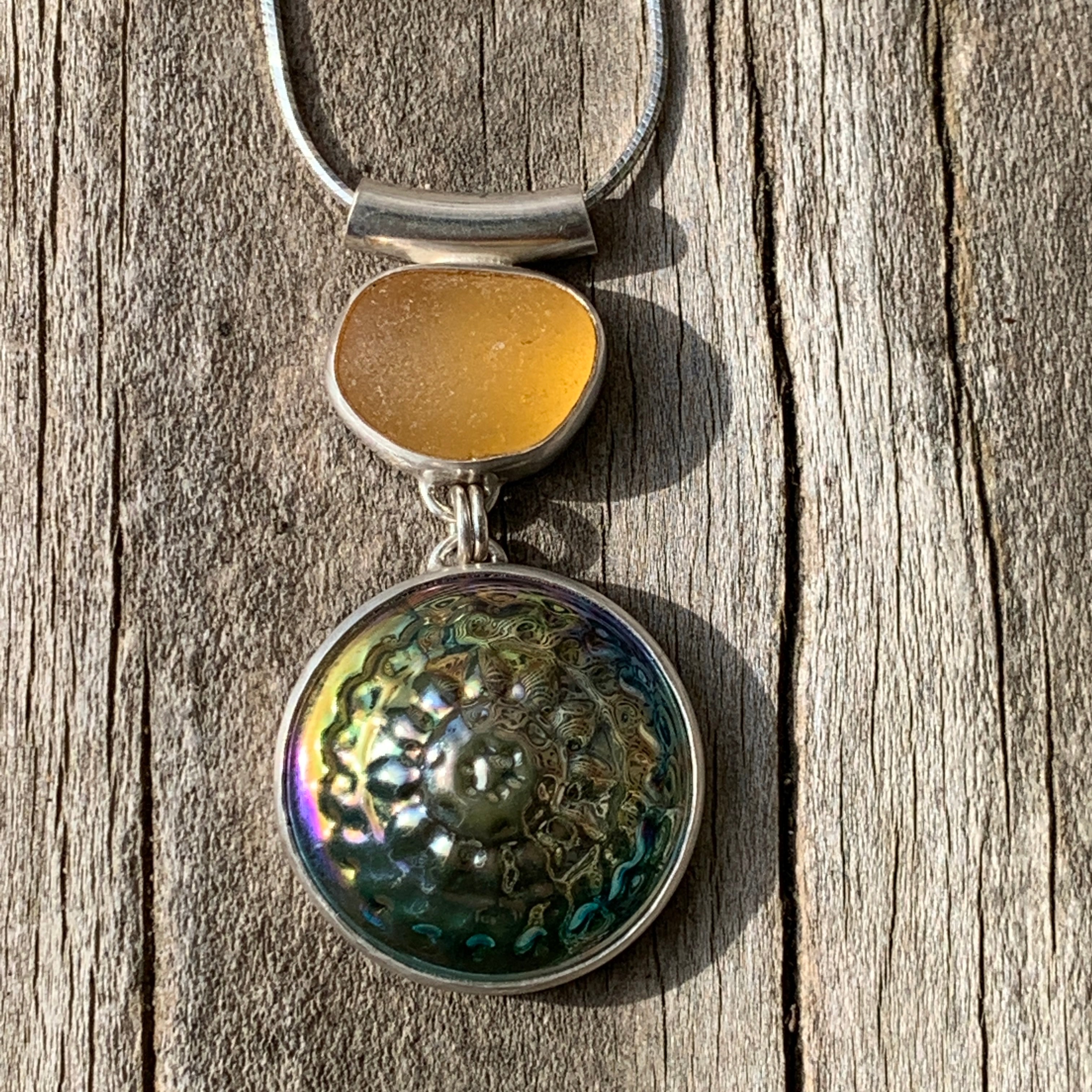 Bright Yellow Urchin Pendant