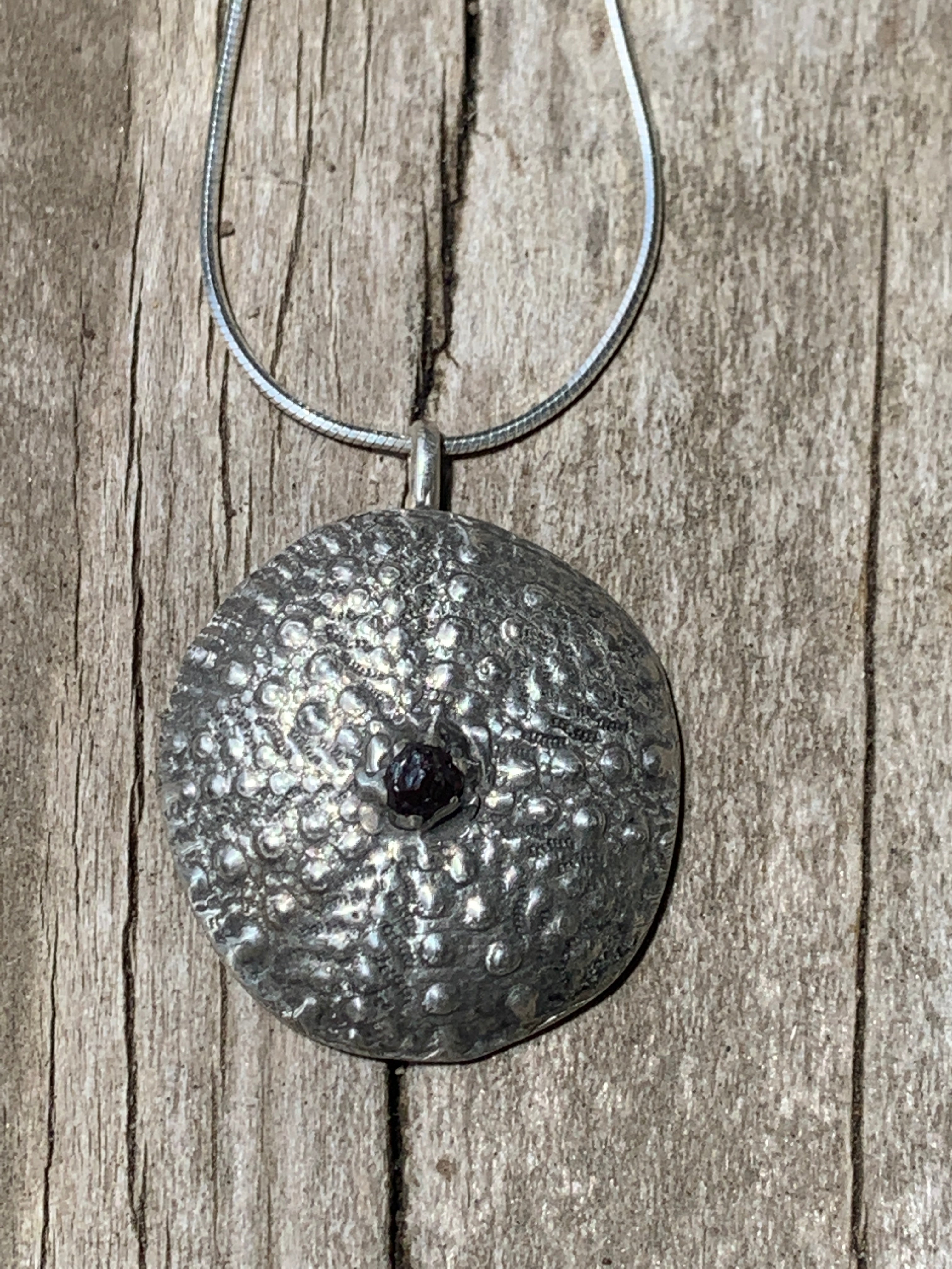 Thames Garnet Urchin Pendant