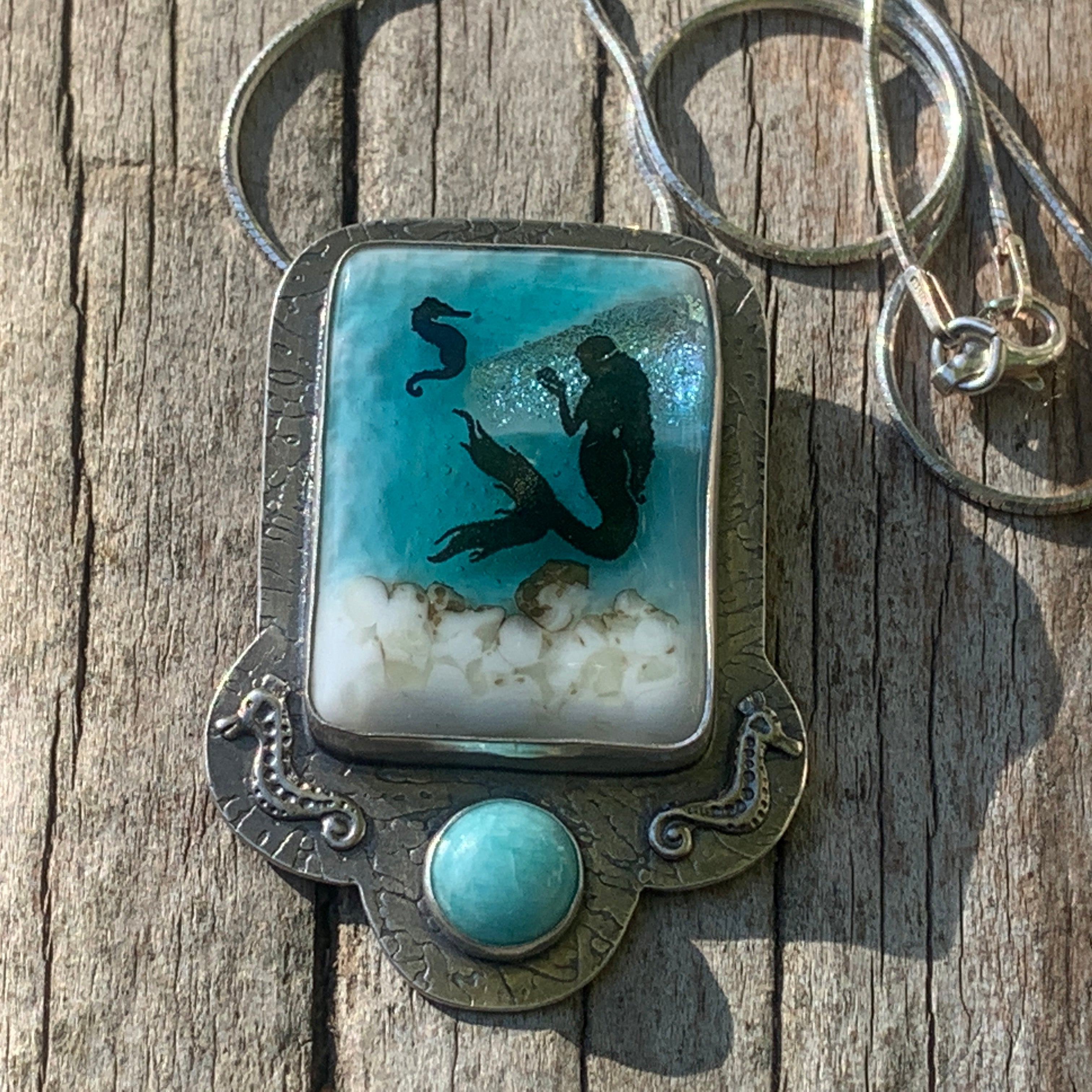 Mermaid Meets Seahorse Pendant