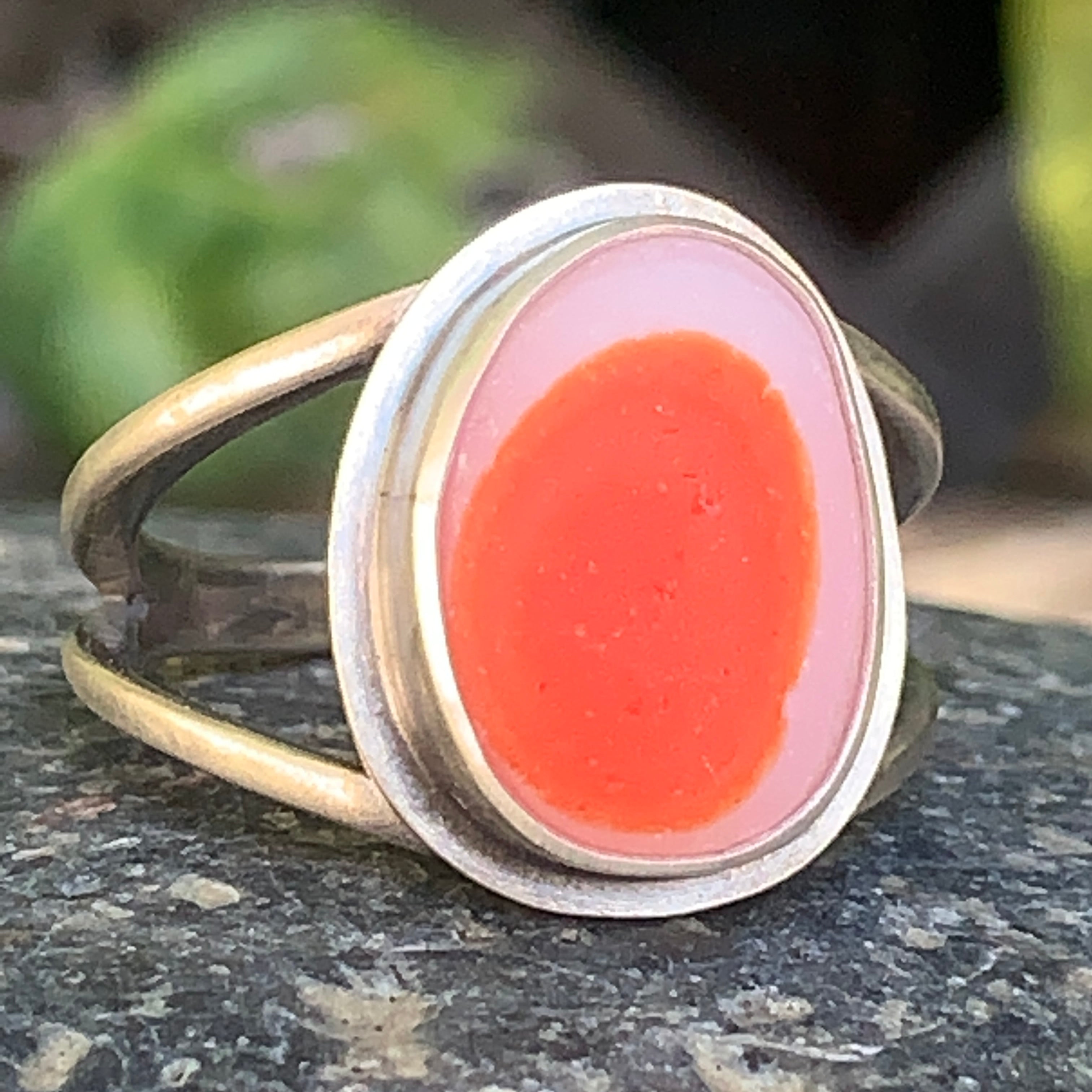Red Orange Davenport Dot Ring size 8 1/2